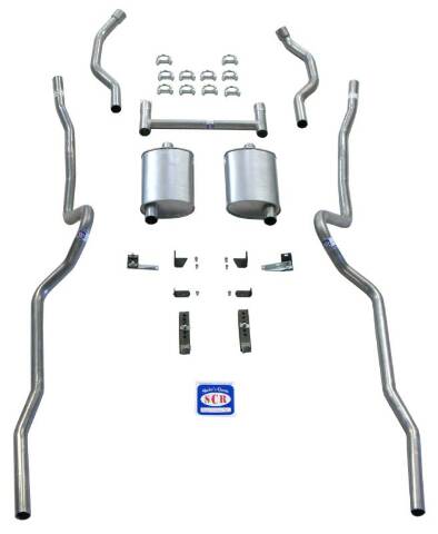 2" Dual Turbo Exhaust System 63093 fits 1955-1957 Chevy Bel Air B142 Shafer's Classic Reproductions