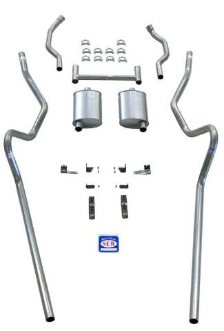 2" Dual Turbo Exhaust System 63095 fits 1955-1957 Chevy Bel Air Shafer's Classic Reproductions