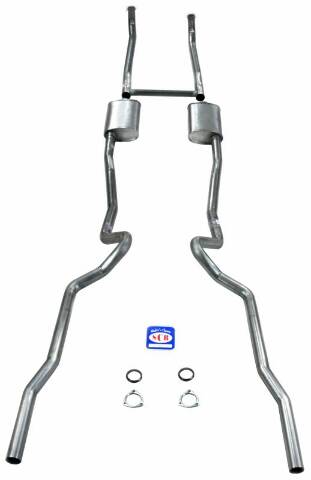 2-1/2" Dual Turbo Small Block Exhaust System 63109 fits 1955-1957 Chevy Bel Air Shafer's Classic Reproductions