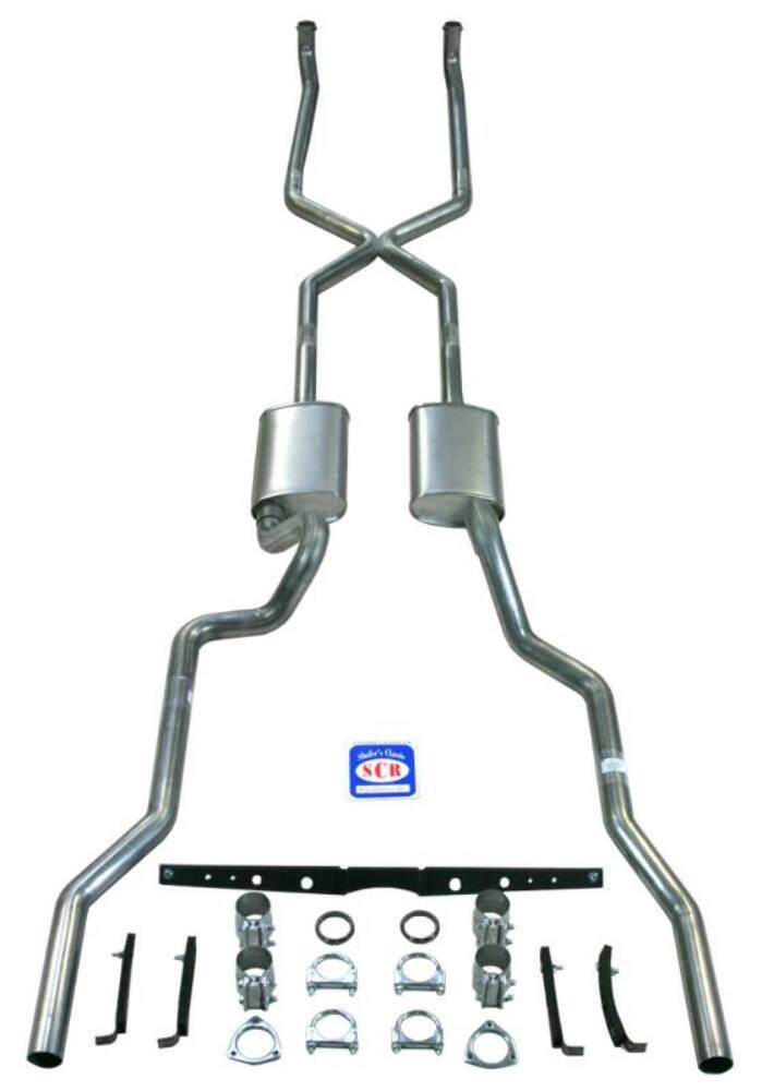 Fits 1955-1957 Chevrolet Full Size "X" style 2-1/2" Exhaust System 63112