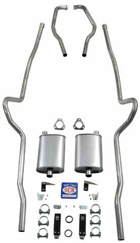 2" Dual Turbo Exhaust System 63117 fits 1955-1957 Chevy Bel Air BA05 Shafer's Classic Reproductions