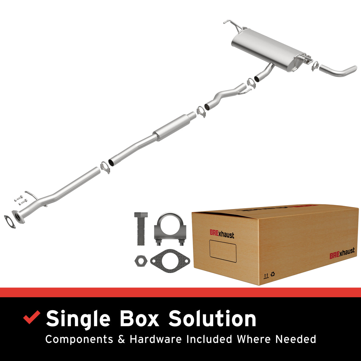 2014-2018 Nissan Rogue Direct-Fit Replacement Exhaust System 106-0758 aluminized steel