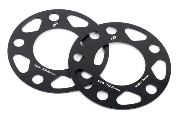 Spacers; 5x120 for 72.6mm CB for 3mm Thick D210-2033 BMW performance black aluminum