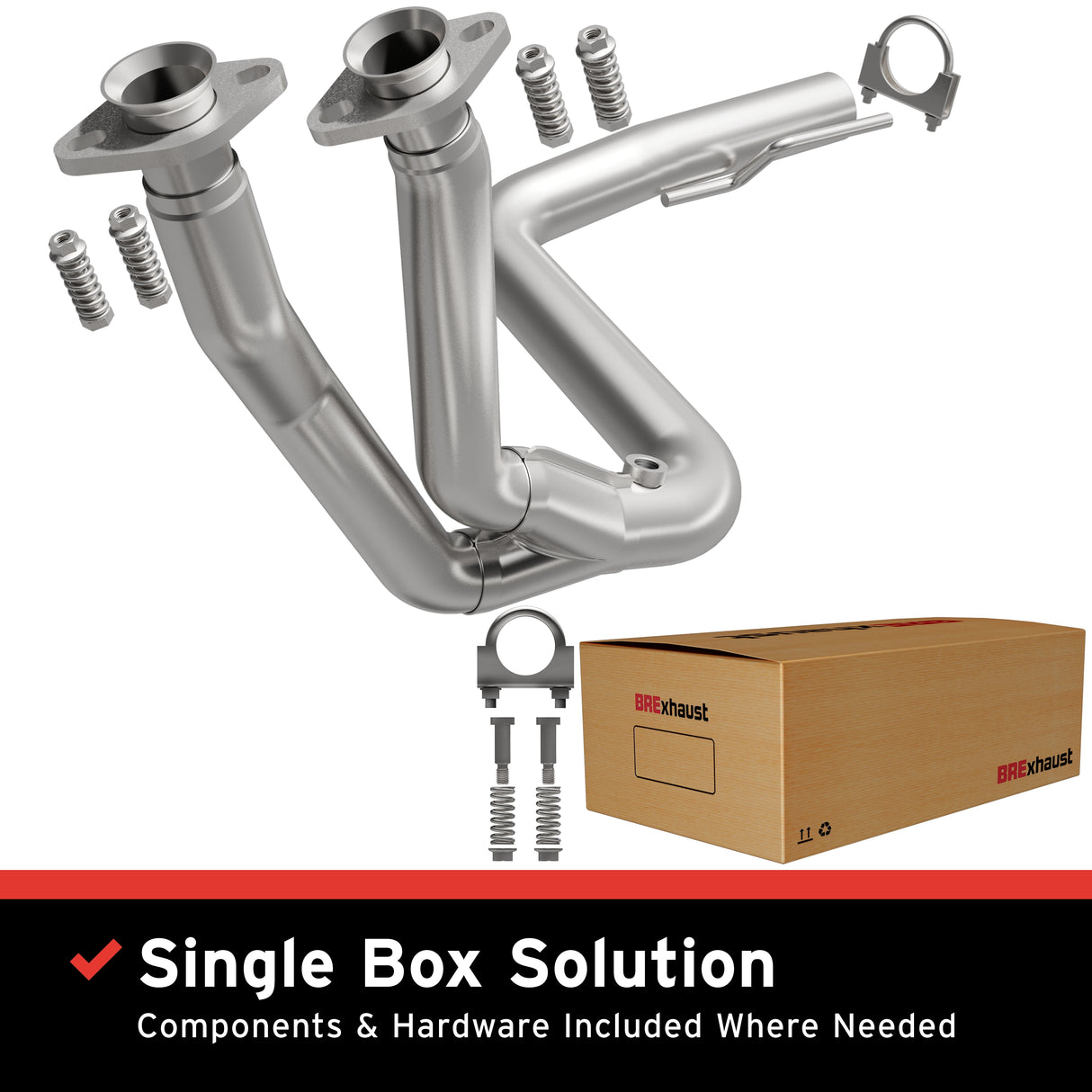 1999-2000 Jeep Grand Cherokee Direct-Fit Front Pipe Kit 107-0009 stainless steel