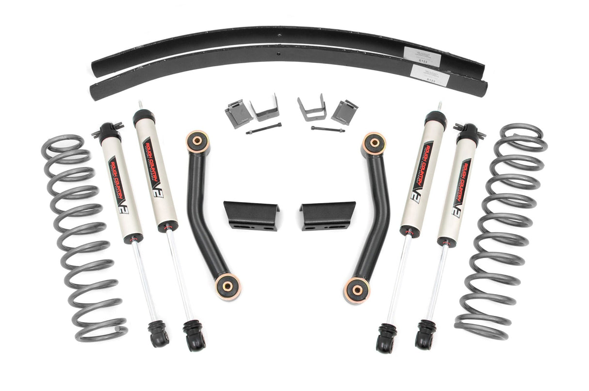 Fits Jeep Cherokee XJ 2&4WD (84-01) 3" Lift Kit; SII; RR AAL; V2 Shocks; 670X70