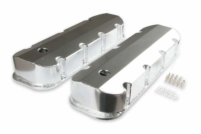 Mr. Gasket fabricated aluminum valve covers with breather holes short bolt BBC Ford Chevy 6830G