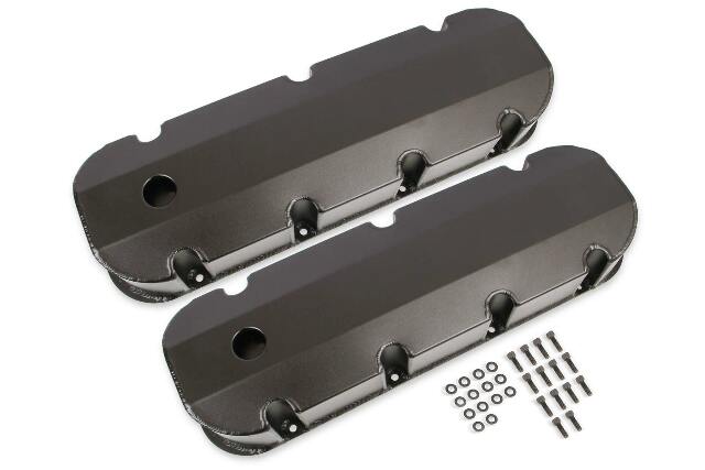 Mr. Gasket fabricated aluminum valve covers black finish 6832BG BBC Ford Chevy 2493