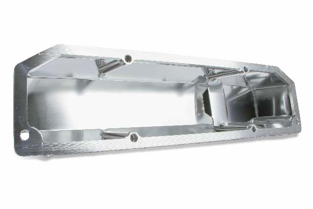 Mr. Gasket fabricated aluminum valve covers silver finish Ford black 6864G