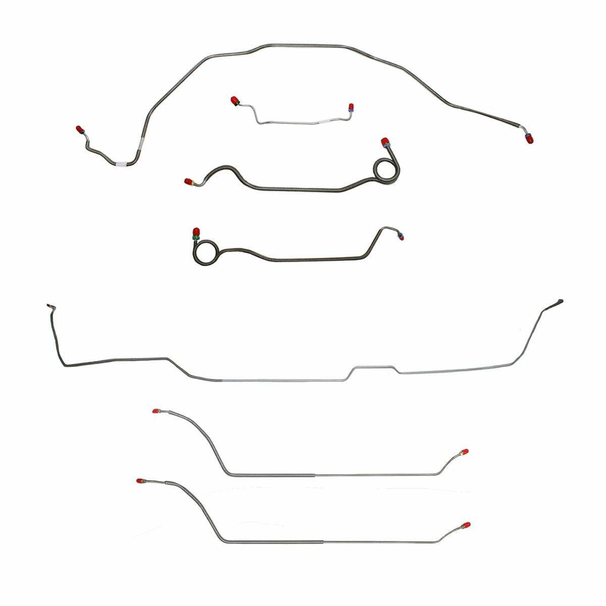 t 69 Chevy Malibu Hardtop w/ Manual Drum Brake, Complete Brake Line CBK0294SS Fine Lines
