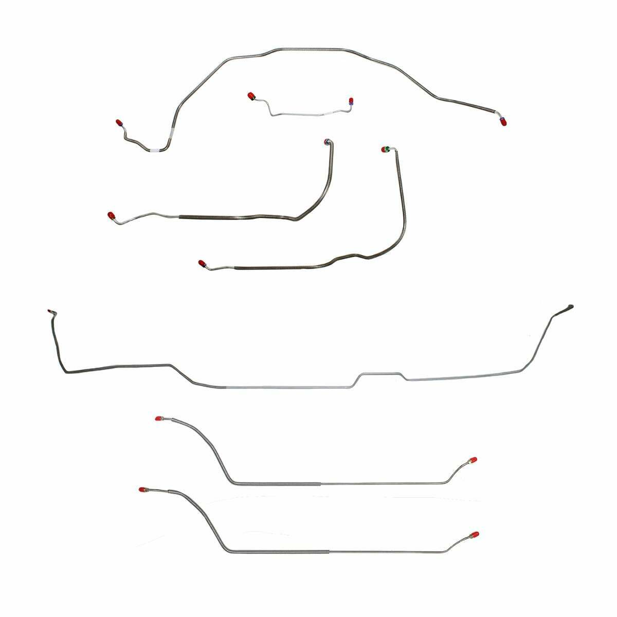 t 69 Chevy Malibu Hardtop w/ Power Drum Brakes, Complete Brake Line CBK0295SS Fine Lines
