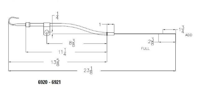Mr. Gasket oil dipstick and tube Ford chrome polished steel 6920