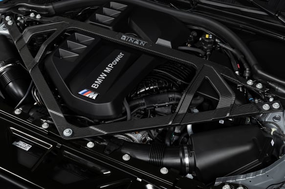 Matte Carbon Fiber Strut Tower Brace for 2021-25 BMW M2/M3/M4 D180-0015-B BMW performance