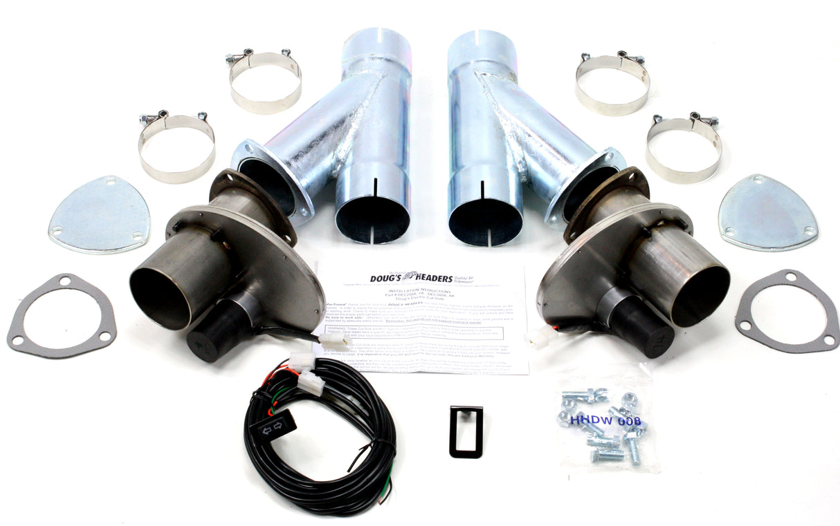 Tri-Y Headers for Electric Cut-Out 3" Pair with Hook-Up Kit DEC300AK