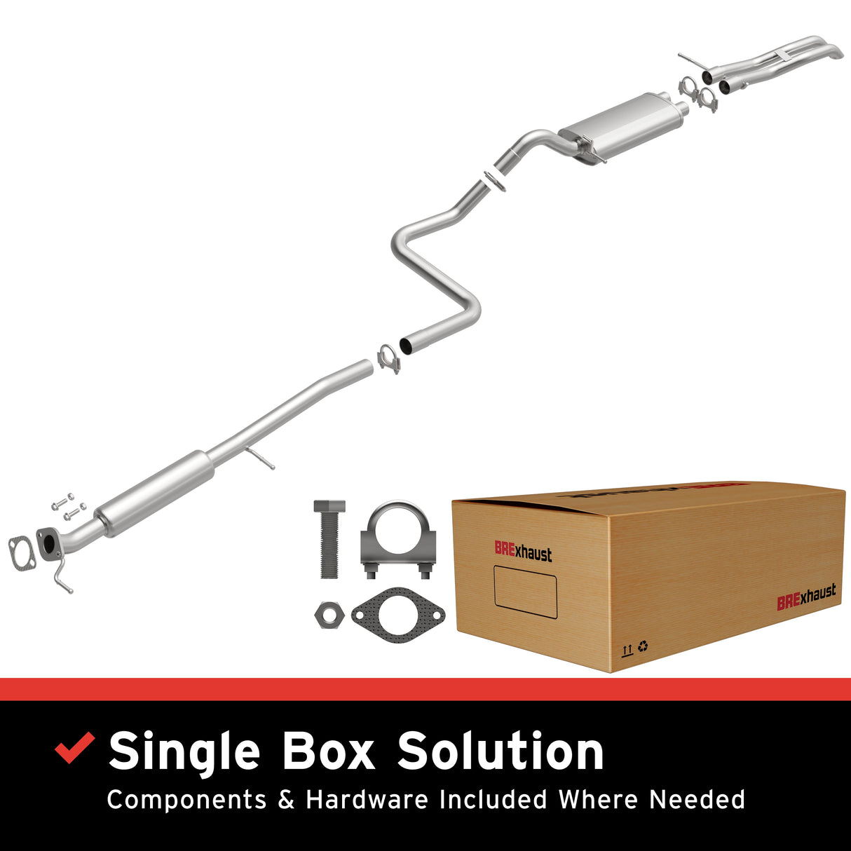 Fits 2011-2019 Ford Fiesta 1.6L Direct-Fit Replacement Exhaust System aluminized steel