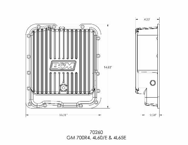 Hi-Tek Deep Trans Pan for GM TH700R4, 4L60,4L60E & 4L65E Transmissions aluminum