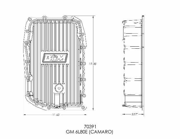 Hi-Tek Deep Trans Pan for GM 6L80E (Camaro) Transmission aluminum