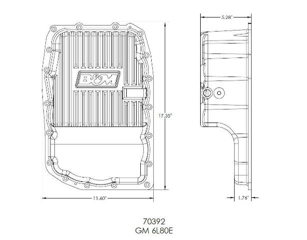 70392 Cast Aluminum Trans Pan for 6L80E - Natural