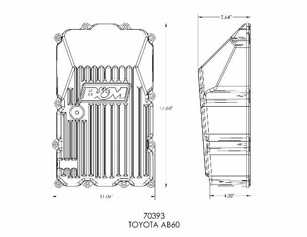 Hi-Tek Deep Trans Pan for Toyota AB60 Transmission aluminum black anodized