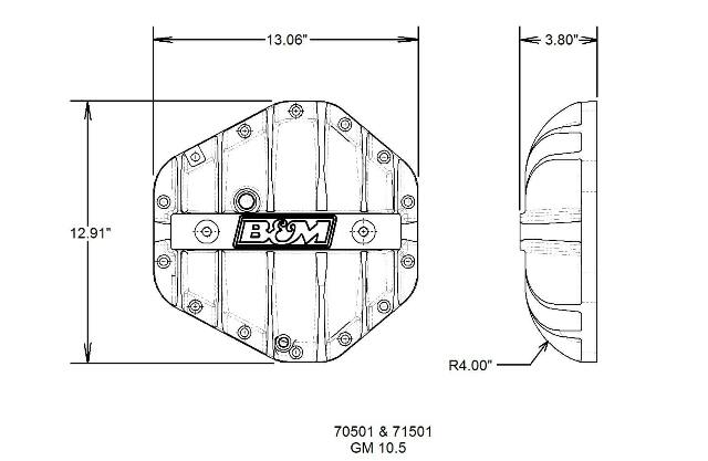 Hi-Tek Aluminum Differential Cover for GM Corporate 14-bolt(10.5-inch)