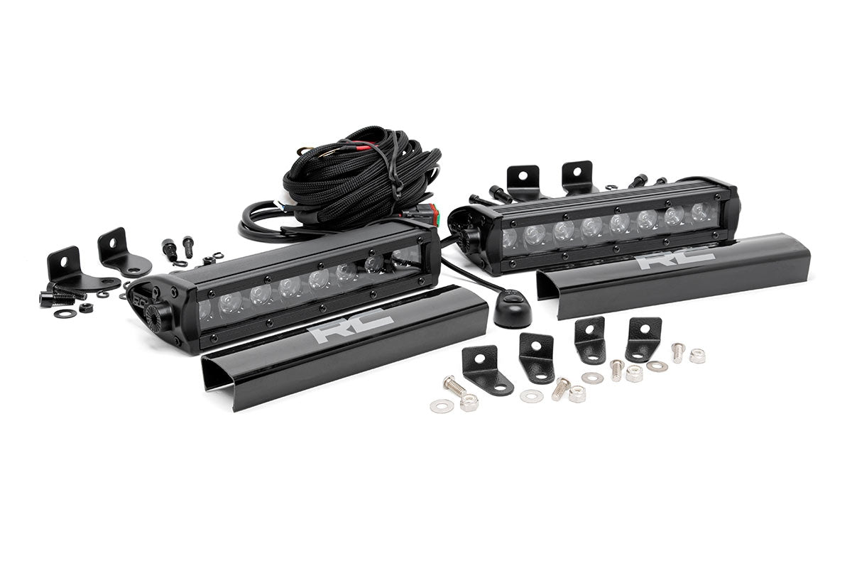 Fits Ford F-250 SD (17-19) LED Light Kit; Grille Mount; 8" Black Pair; 70697