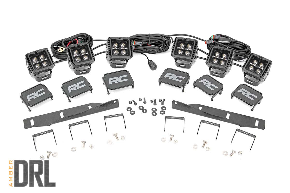 Fits Ford Raptor(17-20) LED Light Fog Mount Triple 2" Black Pair 70700DRLA