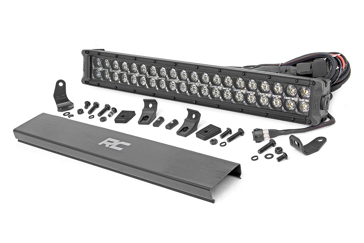 20 Inch Black Series LED Light Bar; Dual Row; Cool White DRL 70920BD