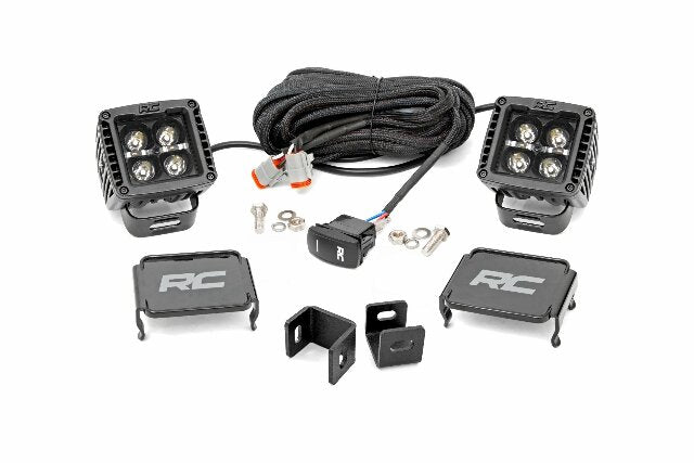 Fits Toyota Tundra(22-24) LED Light Ditch Mount 2" Black Pair White DRL 71073