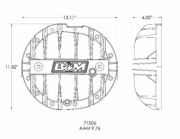 Hi-Tek Aluminum Differential Cover for GM Silverado/Sierra 1500 -Black aluminum black anodized