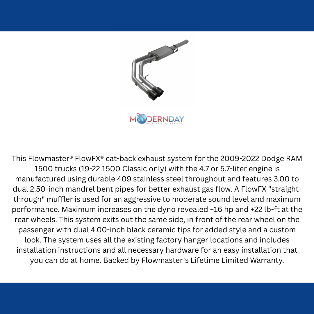 Exhaust system for 2009-2024 Ram 1500 Exhaust stainless steel