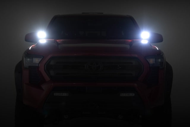 Fits Toyota Tacoma(2024) LED Light Kit Ditch Mount 2" Black Pair White DRL 72103