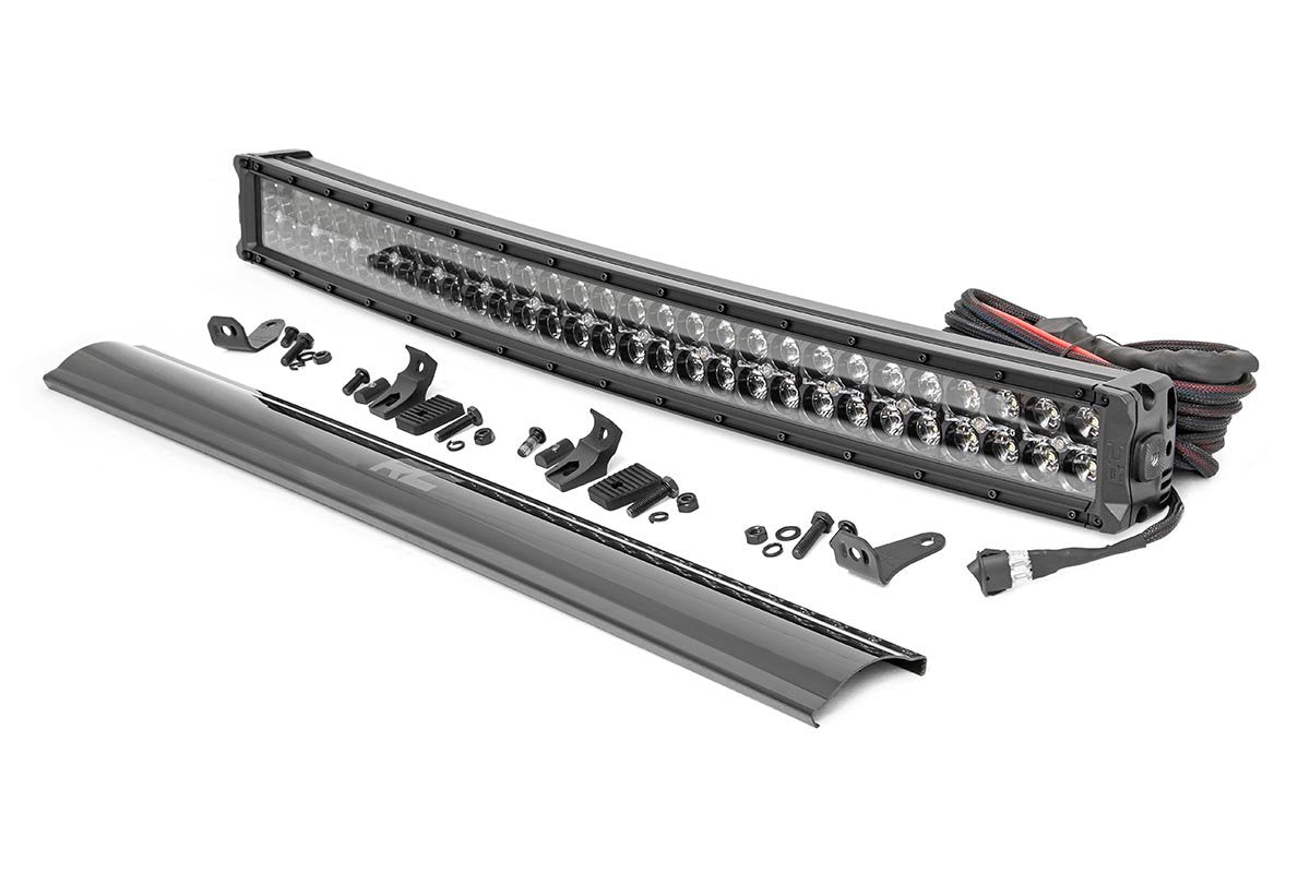 30 Inch Black Series LED Light Bar; Curved; Dual Row; Cool White DRL 72930BD
