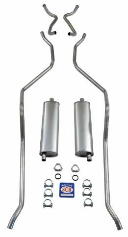 El Camino and SW exc. 9 Pass. Exhaust System 8 cyl. 348 Dual Exhaust 73070 348 engine BD96 Shafer's Classic Reproductions