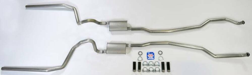 Fits 1965-1966 Full Size Chevrolet Exhaust System 2-1/2" Dual Turbo 73084