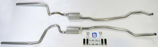 Exhaust System 2-1/2" Dual Turbo 73084 fits 1965-1966 Full Size Chevrolet B729 Shafer's Classic Reproductions