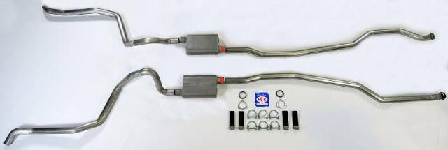 Exhaust System 2-1/2" Dual Turbo 73087 fits 1965-1966 Full Size Chevrolet CD79 Shafer's Classic Reproductions