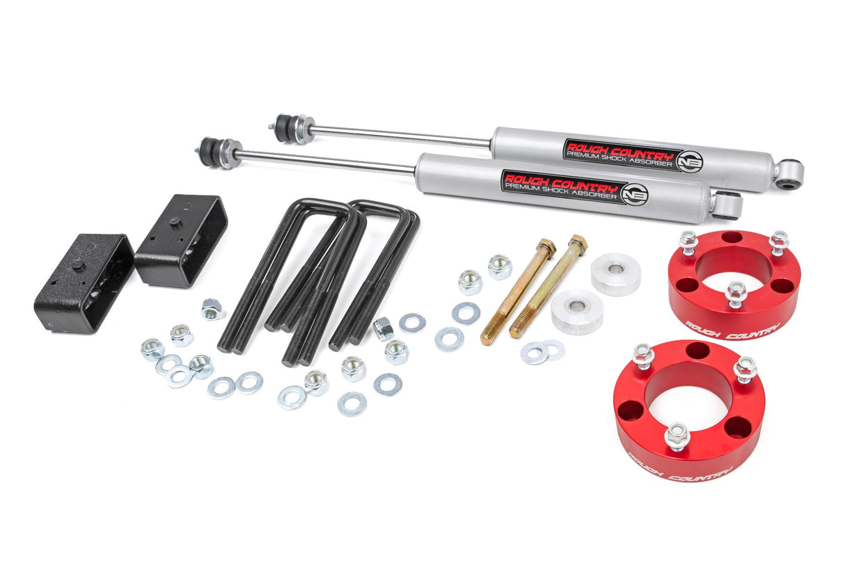 Fits Toyota Tacoma 2WD/4WD (2005-2023) 3 Inch Lift Kit; Red Spacer; 74530RED