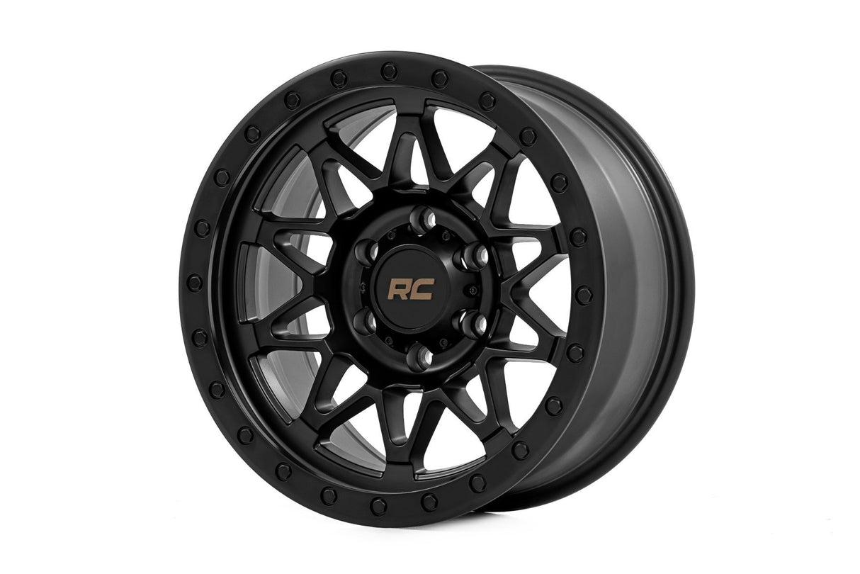 Rough Country 78 Series Wheel - Simulated Beadlock - Black - 18x9 - 6x135 - -12mm - 78181217B