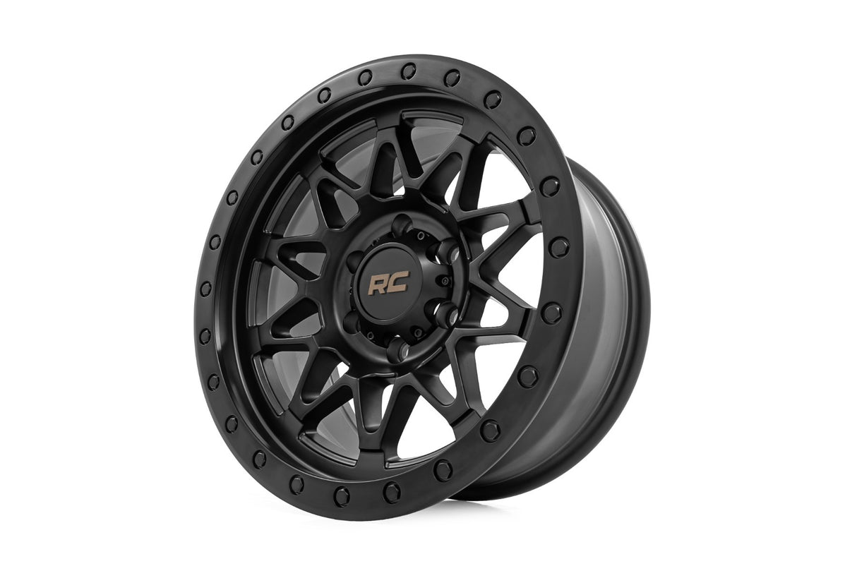 Rough Country 78 Series Wheel - Simulated Beadlock - Black - 18x9 - 5x5 - -12mm - 78181218B