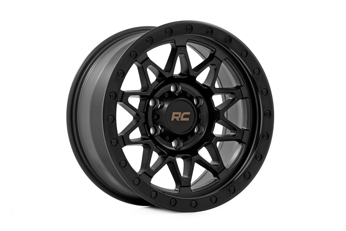 Rough Country 78 Series Wheel - Simulated Beadlock - Black - 18x9 - 5x5 - -12mm - 78181218B