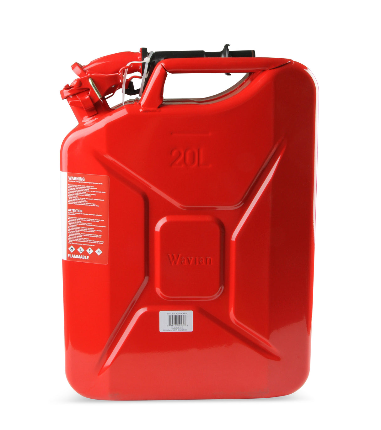 Wavian Steel Jerry Can 20L (5.3 Gallon) Red 3009