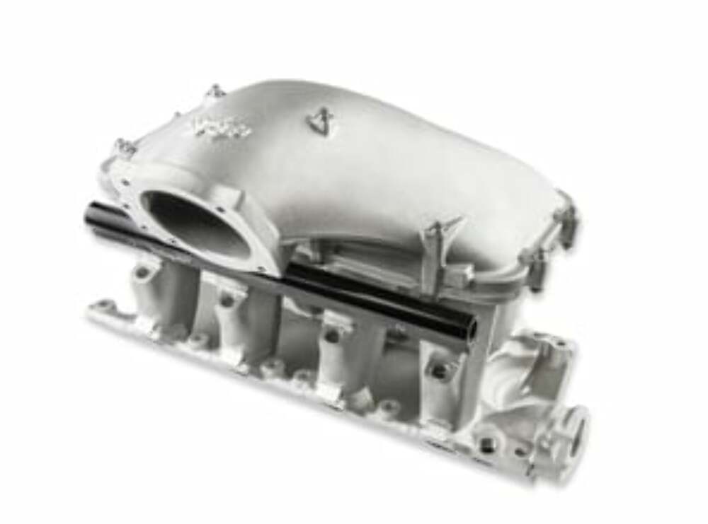 Holley EFI 8.2" SBF Ford Hi-Ram EFI Manifold with Side Mount Top 300-306 for 1986-1995 Ford aluminum