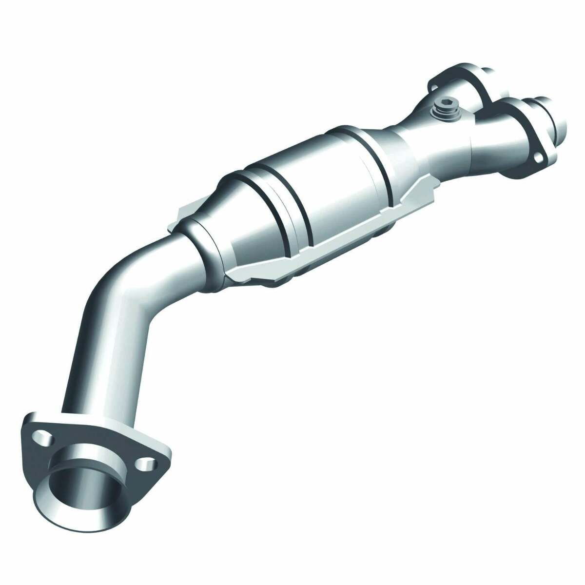 MagnaFlow direct-fit catalytic converter fits 1981-1987 Jaguar XJ6 and 1982-1987 Jaguar Vanden Plas. Hardware is included to eliminate the hassle of working with corroded factory p