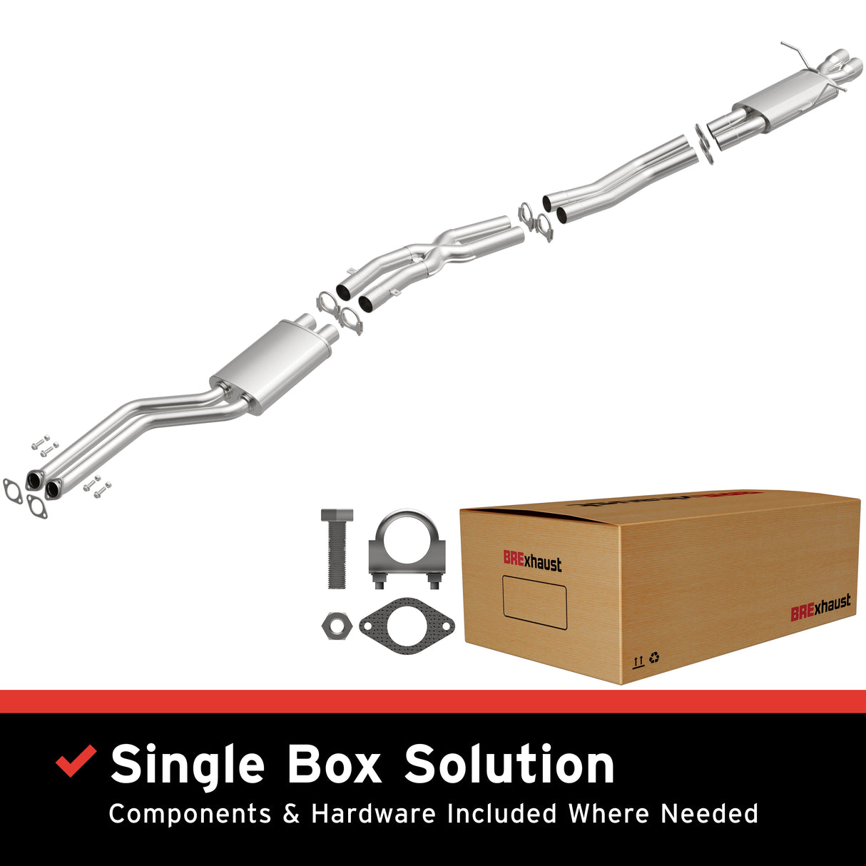 2001-2006 BMW 330Ci Direct-Fit Replacement Exhaust System 106-0909 aluminized steel