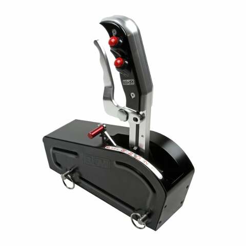 Automatic Gated Shifter - Dual Button Magnum Grip Pro Stick - Two Tone billet aluminum black anodized
