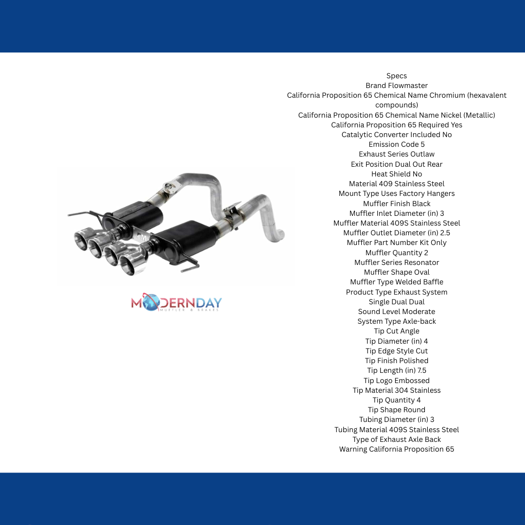 Exhaust system for 2014-2019 Chevy Corvette Exhaust Stainless