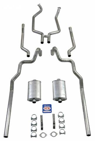 ?2-1/2" Turbo Exhaust System exc. Convertible and Station Wagon 83024 fits 1963-1964 Ford Customline Shafer's Classic Reproductions