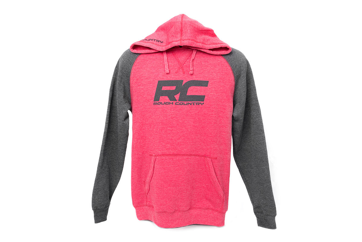 Rough Country Hoodie - Heater - Red/Gray - SM - 84083SM