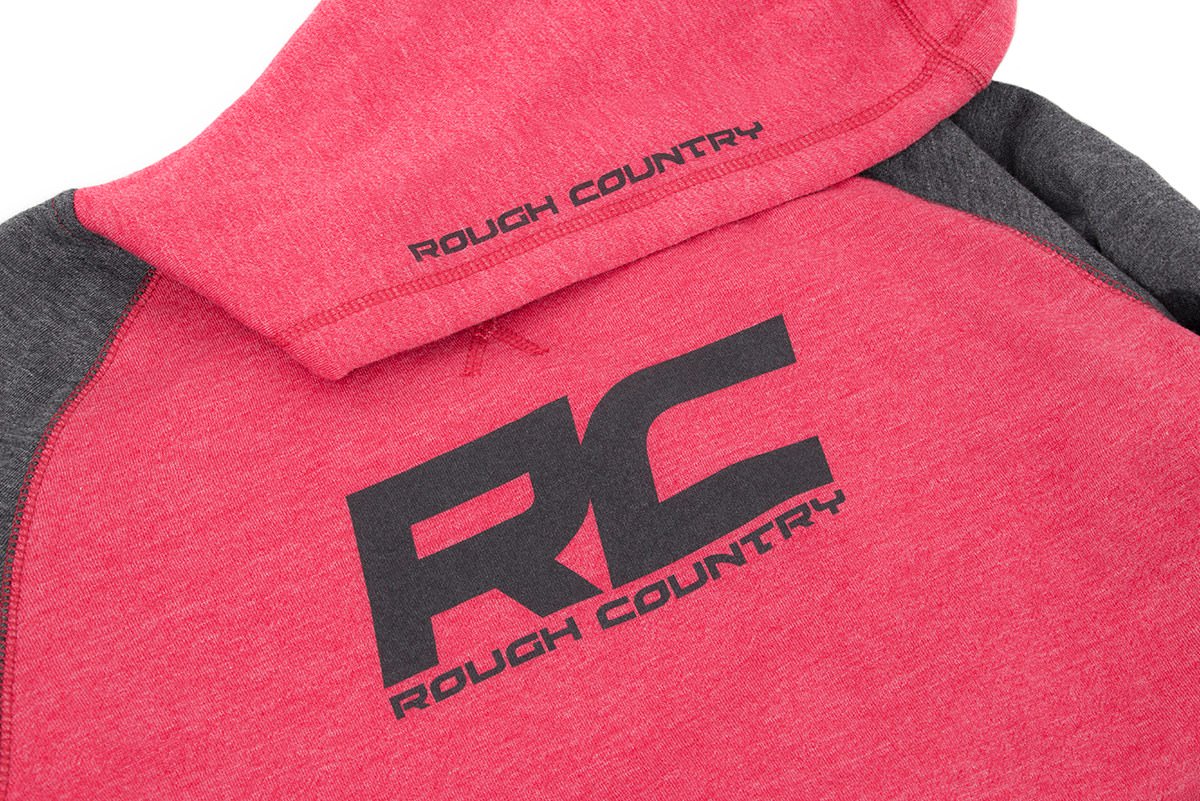 Rough Country Hoodie - Heater - Red/Gray - SM - 84083SM
