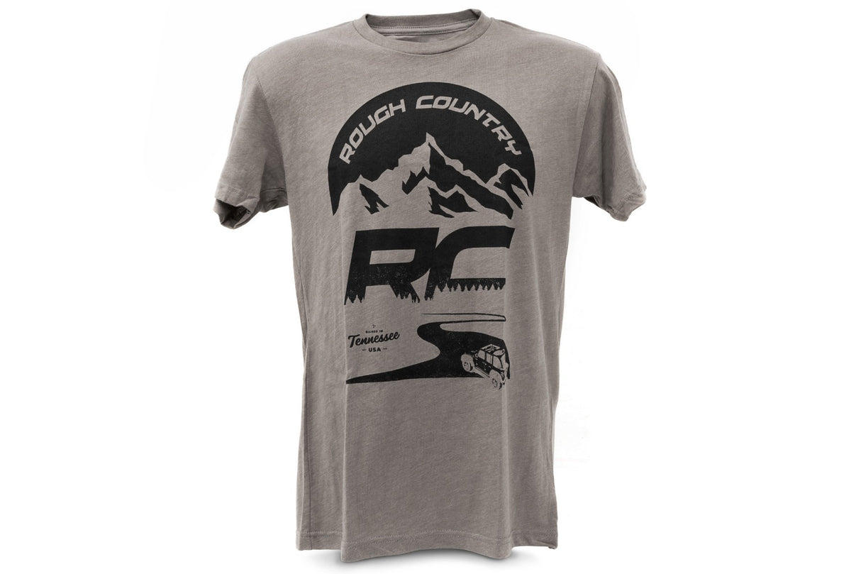 Rough Country T-Shirt - RC Mountains - Warm Gray - 3XL - 840953XL