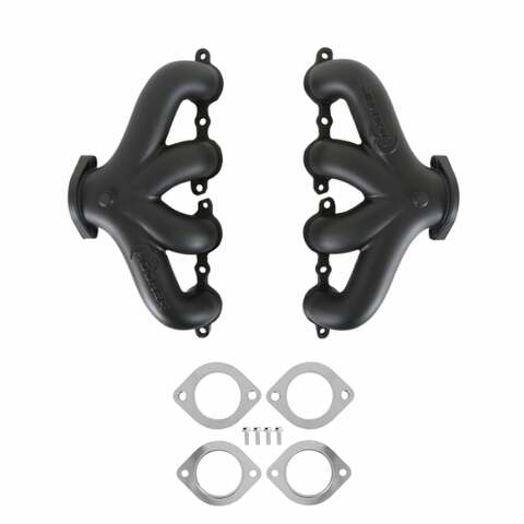 Hooker LS Swap Exhaust Manifolds -Center Dump-Black Ceramic-Multi-Fit-2.50-8504-3HKR